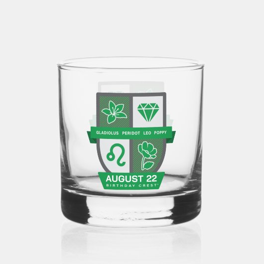 Leo Verjaardag Crest™ voor 1-22 augustus Whisky Glas (Voorkant)