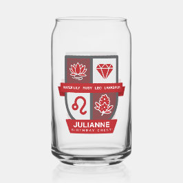 Leo Verjaardag Crest™ voor 23-31 juli Blikvorm Glas