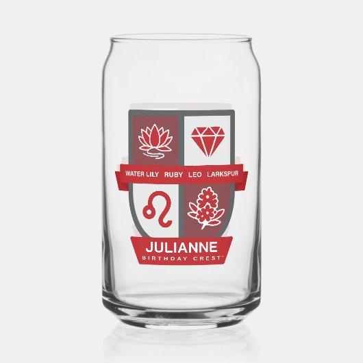 Leo Verjaardag Crest™ voor 23-31 juli Blikvorm Glas (Voorkant)