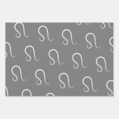 Leo Verjaardag grijs/zwart Inpakpapier Vel (Voorkant 2)