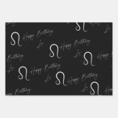 Leo Verjaardag grijs/zwart Inpakpapier Vel (Voorkant)