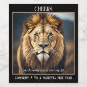 Leo Verjaardag Leeuw Kunst Wijn Etiket (Enkel label)