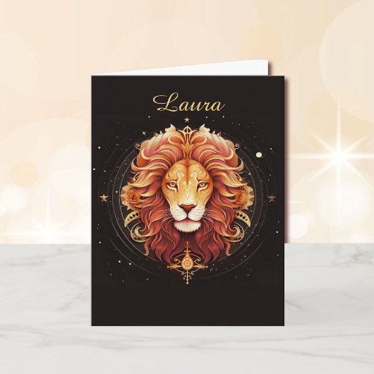 Leo Verjaardag Zodiac Teken Juli tot Augustus Kaart