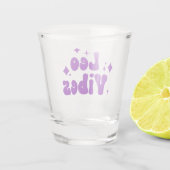Leo Vibes Zodiac Astrology Paars Stars Shot Glass Glas (Achterkant)