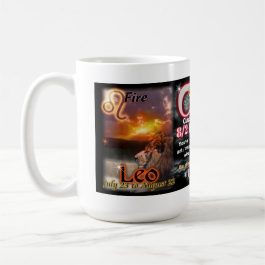 Leo Virgo Cusp, Grote Astrologische Mok van 15 Oz (Links)