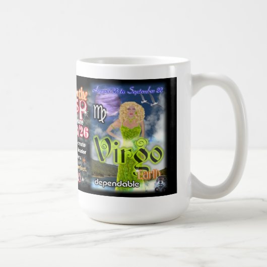 Leo Virgo Cusp, Grote Astrologische Mok van 15 Oz (Rechts)
