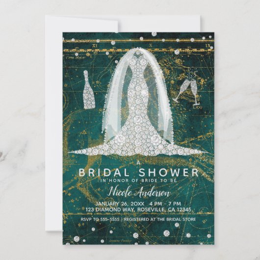 Leo Vrijgezellenfeest van augustus Glam Diamond Kaart (Voorkant)