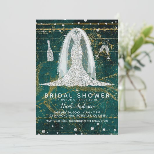 Leo Vrijgezellenfeest van augustus Glam Diamond Kaart (Staand voorkant)