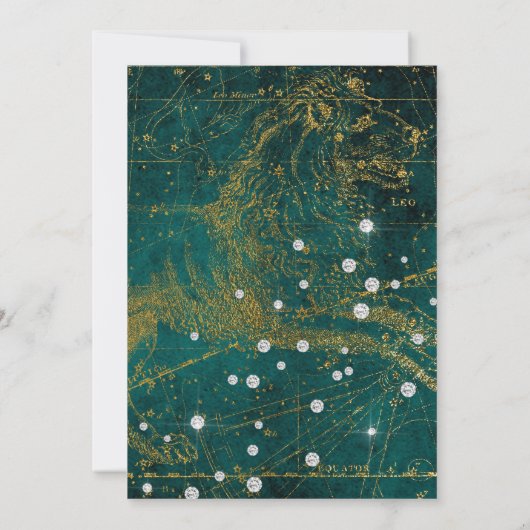 Leo Vrijgezellenfeest van augustus Glam Diamond Kaart (Achterkant)