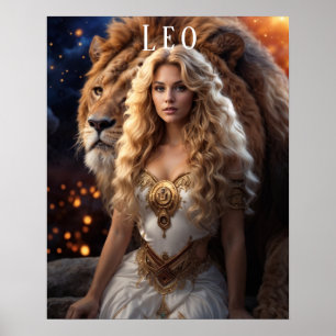 Leo Vrouw astrologisch Poster