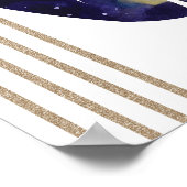 Leo Vrouwelijk Blauw Zodiac Design Poster (Hoek)