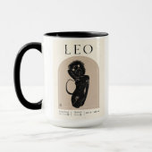 Leo Vrouwelijk Zodiac Design Bruin Zwart 15 OZ Mok (Links)