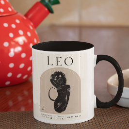 Leo Vrouwelijk Zodiac Design Bruin Zwart 15 OZ Mok