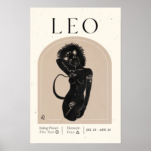 Leo Vrouwelijk Zodiac Poster (Voorkant)