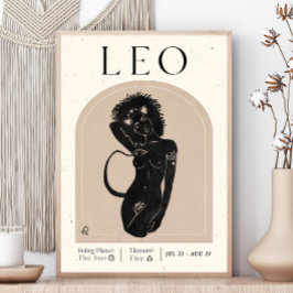 Leo Vrouwelijk Zodiac Poster
