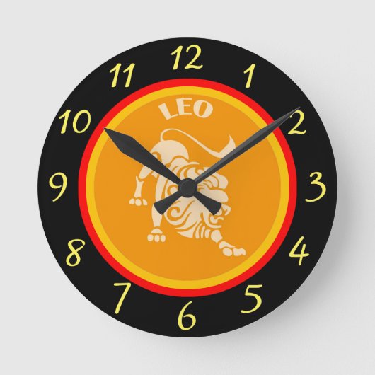 Leo Wall Clock Ronde Klok (Voorkant)