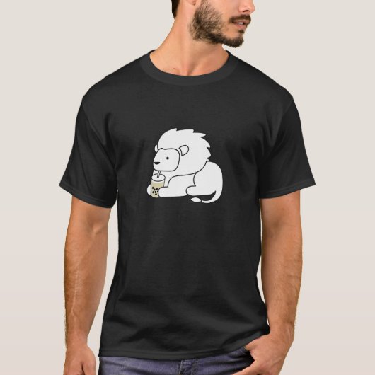 Leo Westerne Zodiac Lion Drink Boba Bubble Milk T-shirt (Voorkant)
