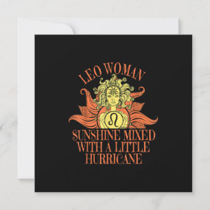 Leo Woman Zodiac Sign Juli Birthday Kaart