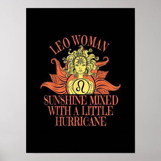 Leo Woman Zodiac Sign Juli Birthday Poster (Voorkant)