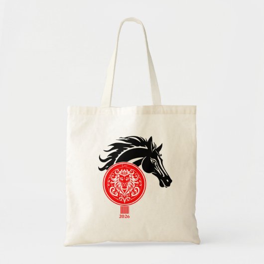 Leo x Aangepast Jaar van het Paard 2026 Tote Bag (Voorkant)