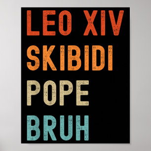 Leo XIV Skibidi Paus Bruh Nieuwe Paus Leo XIV Grap Poster
