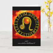 LEO Yellow Topaz & Gold Zodiac Birthday Kaart (Gele Bloem)