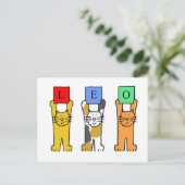 Leo Zodaic Teken Cartoon Katten. Briefkaart (Staand voorkant)