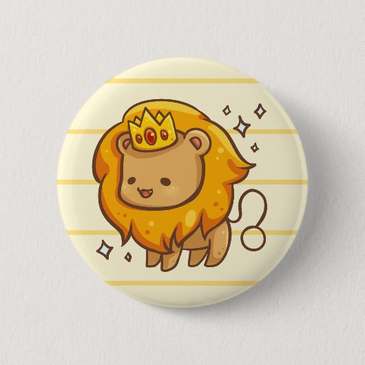 Leo Zodiac Animal Button (Voorkant)