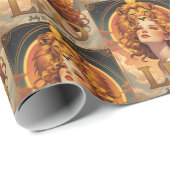 Leo Zodiac Art Juli Augustus Verjaardag Cadeaupapier (Rol Hoek)