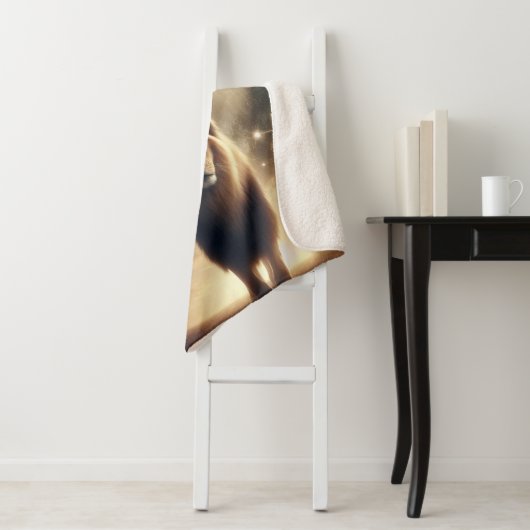 Leo Zodiac Art - Majestueuze leeuw en sterrenbeeld Sherpa Deken (In situ)