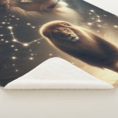 Leo Zodiac Art - Majestueuze leeuw en sterrenbeeld Sherpa Deken (3/4)
