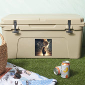 Leo Zodiac Art - Majestueuze leeuw en sterrenbeeld Sticker (Koeler)