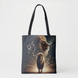 Leo Zodiac Art - Majestueuze leeuw en sterrenbeeld Tote Bag