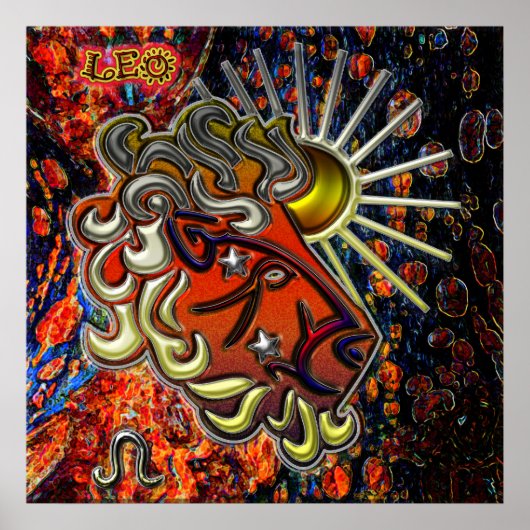 Leo Zodiac Art Poster (Voorkant)