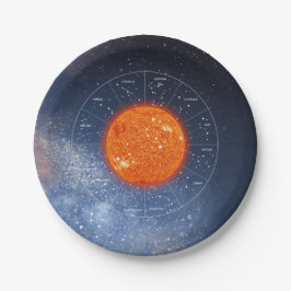 Leo Zodiac Astrological Sign - Fiery Golden Sun Papieren Bordje