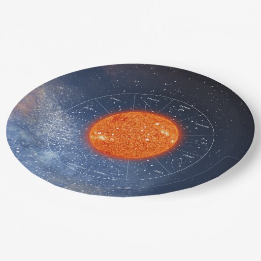 Leo Zodiac Astrological Sign - Fiery Golden Sun Papieren Bordje (Gekanteld)