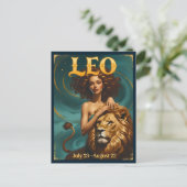 Leo Zodiac Astrologie Verjaardag Briefkaart (Staand voorkant)