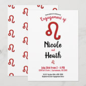 LEO Zodiac Astrology August Engagement Party Kaart (Voorkant / Achterkant)