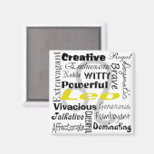 Leo Zodiac Astrology Collage Pattern Magneet (Voorkant / Achterkant)