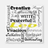 Leo Zodiac Astrology Collage Pattern Magneet (Voorkant)