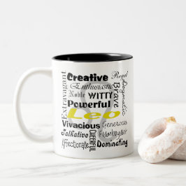Leo Zodiac Astrology Horoscope Traits Collage Tweekleurige Koffiemok