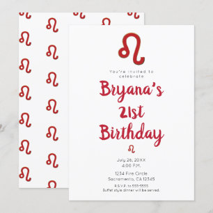 LEO Zodiac Astrology Juli Birthday Party Kaart