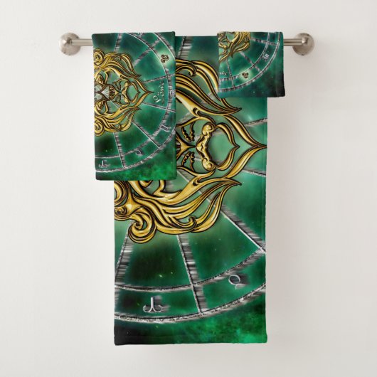 Leo Zodiac Astrology-ontwerp Bad Handdoek (Insitu)