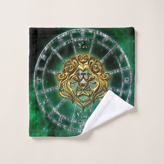Leo Zodiac Astrology-ontwerp Bad Handdoek (Wasdoekje)