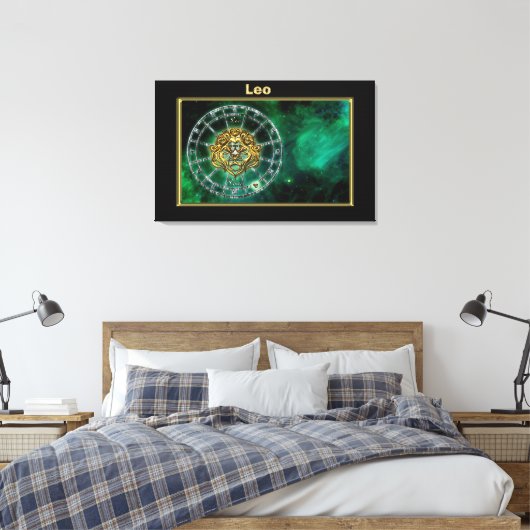 Leo Zodiac Astrology-ontwerp Canvas Afdruk (Insitu (Slaapkamer))