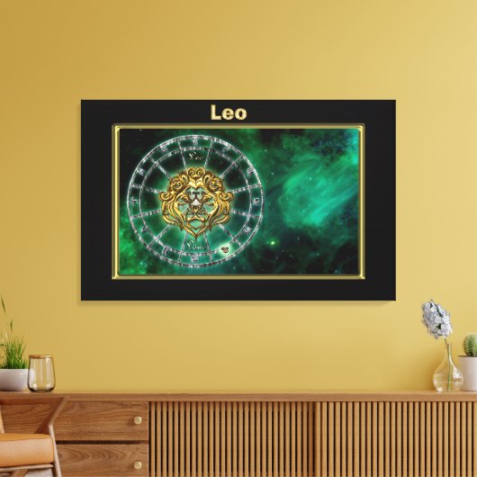 Leo Zodiac Astrology-ontwerp Canvas Afdruk (Insitu (Woonkamer))