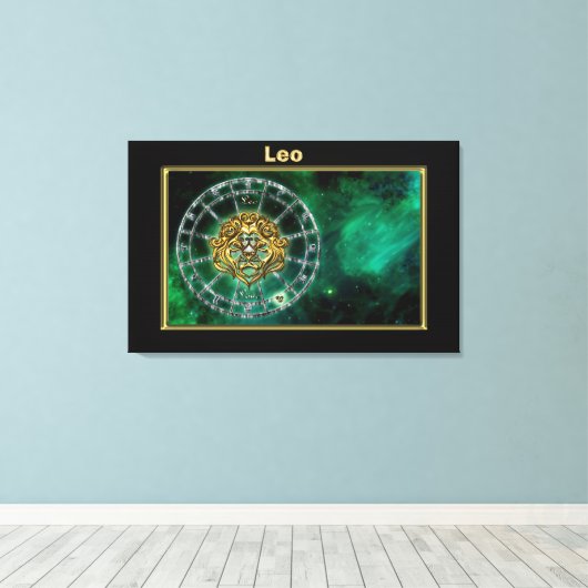 Leo Zodiac Astrology-ontwerp Canvas Afdruk (Insitu (Houten vloer))