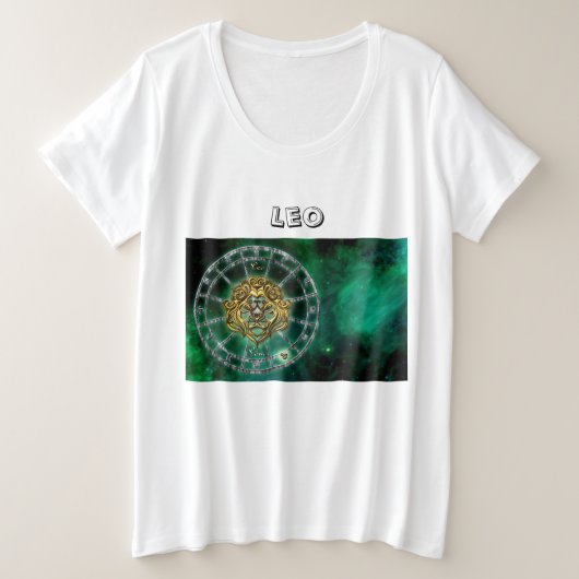 Leo Zodiac Astrology-ontwerp Grote Maat T-shirt (Design voorkant)