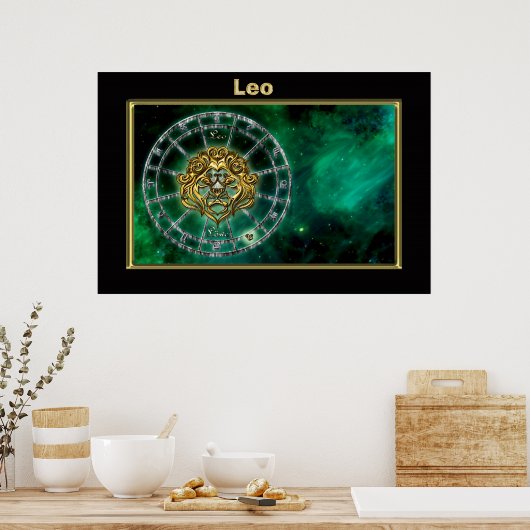 Leo Zodiac Astrology-ontwerp Poster (Keuken)