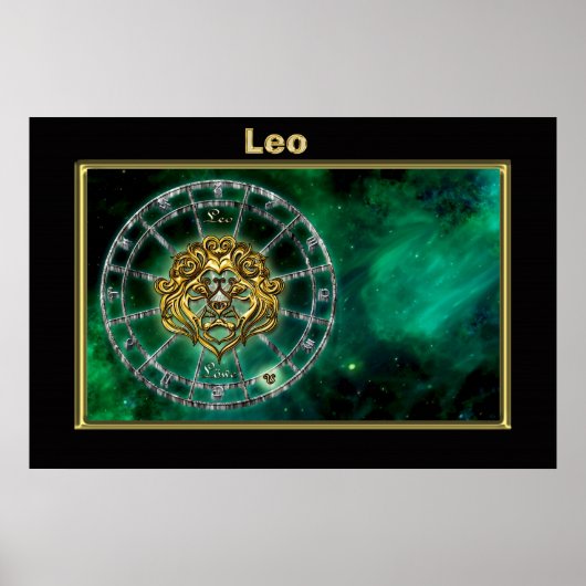 Leo Zodiac Astrology-ontwerp Poster (Voorkant)